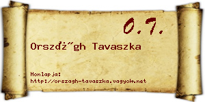 Országh Tavaszka névjegykártya