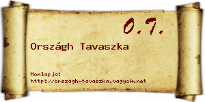 Országh Tavaszka névjegykártya