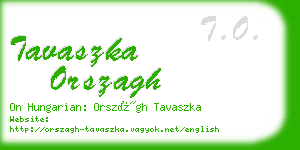 tavaszka orszagh business card